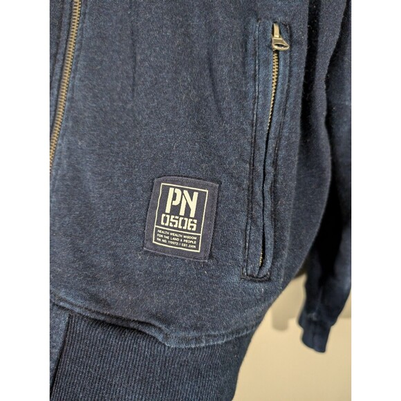 Parish Nation Jacket Men M Blue Bomber Patches PN 0506 Full Zip American Flag - Picture 6 of 11